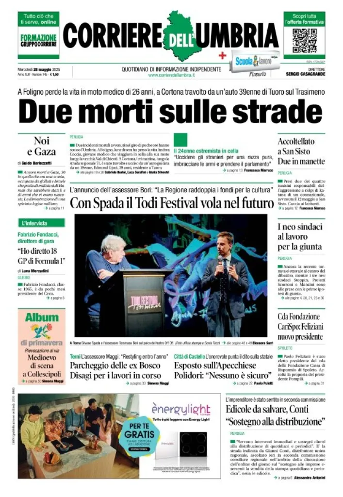Prima-pagina-corriere umbria-del-2025-05-28